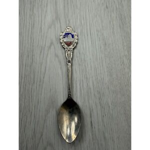 VINTAGE WASHINGTON DC US CAPITOL ENAMEL SILVER PLATE SOUVENIR SPOON